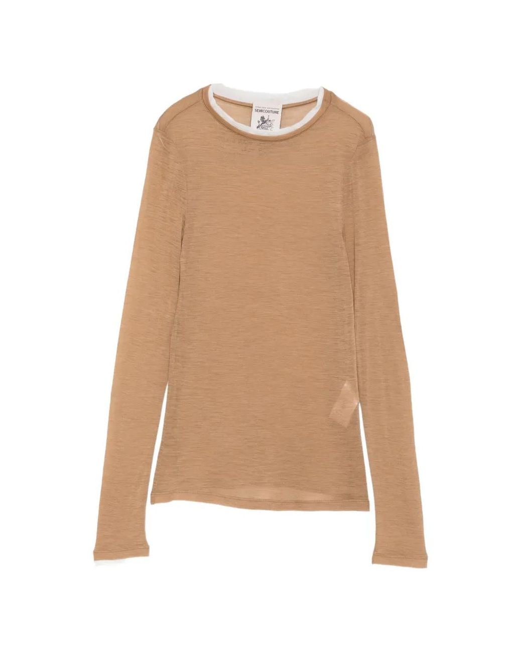Semicouture Natural Sheer Layered-Effect Sweater