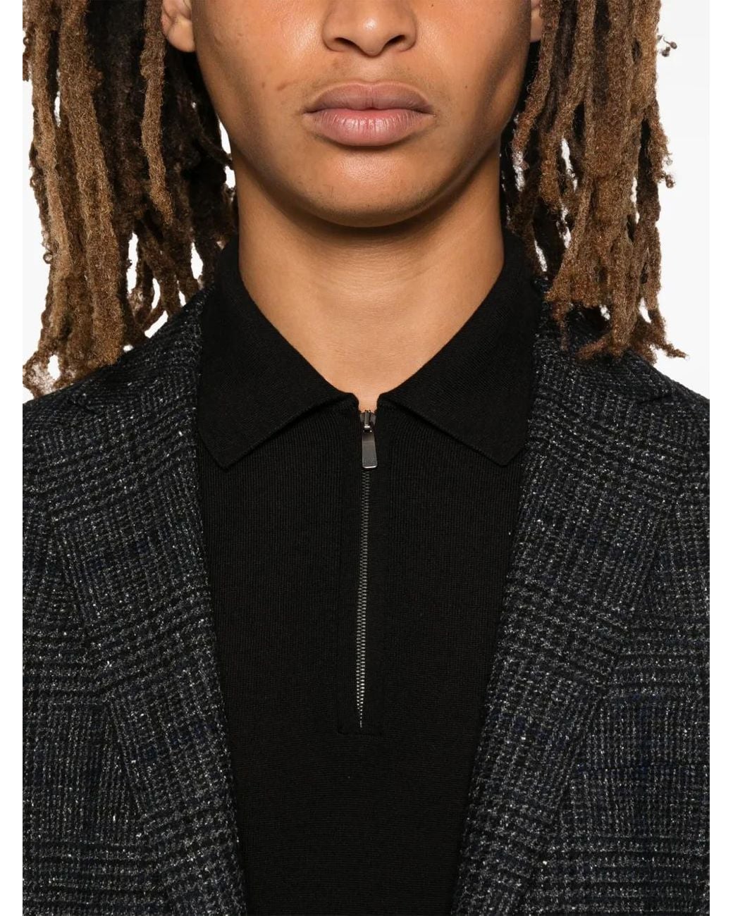 Malo Black Virgin Wool Polo Shirt for men