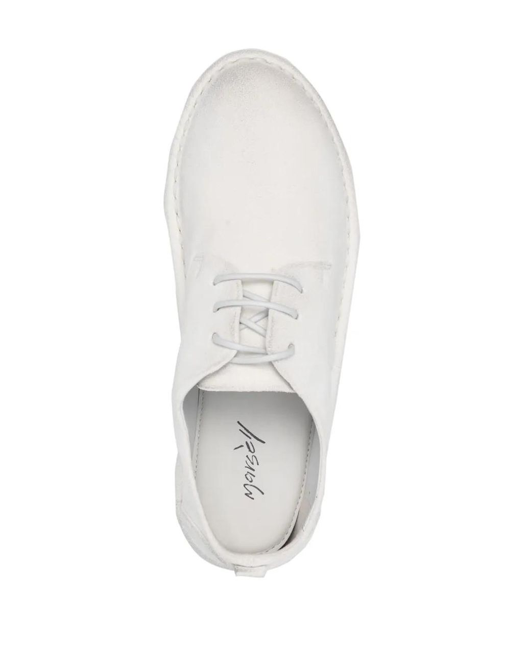 Marsèll White Sancrispa Suede Derby Shoes