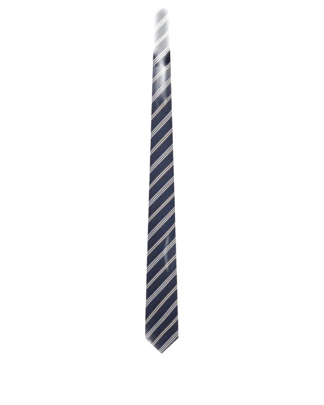 Kiton White Striped Wool Tie for men