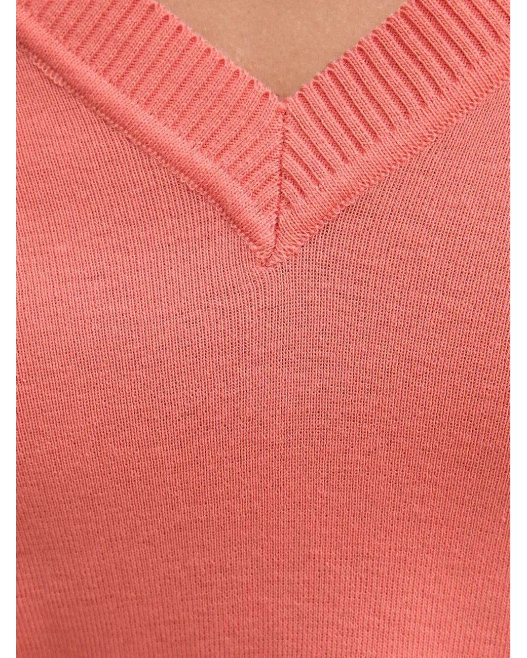 Benetton Red V-Neck Sweater