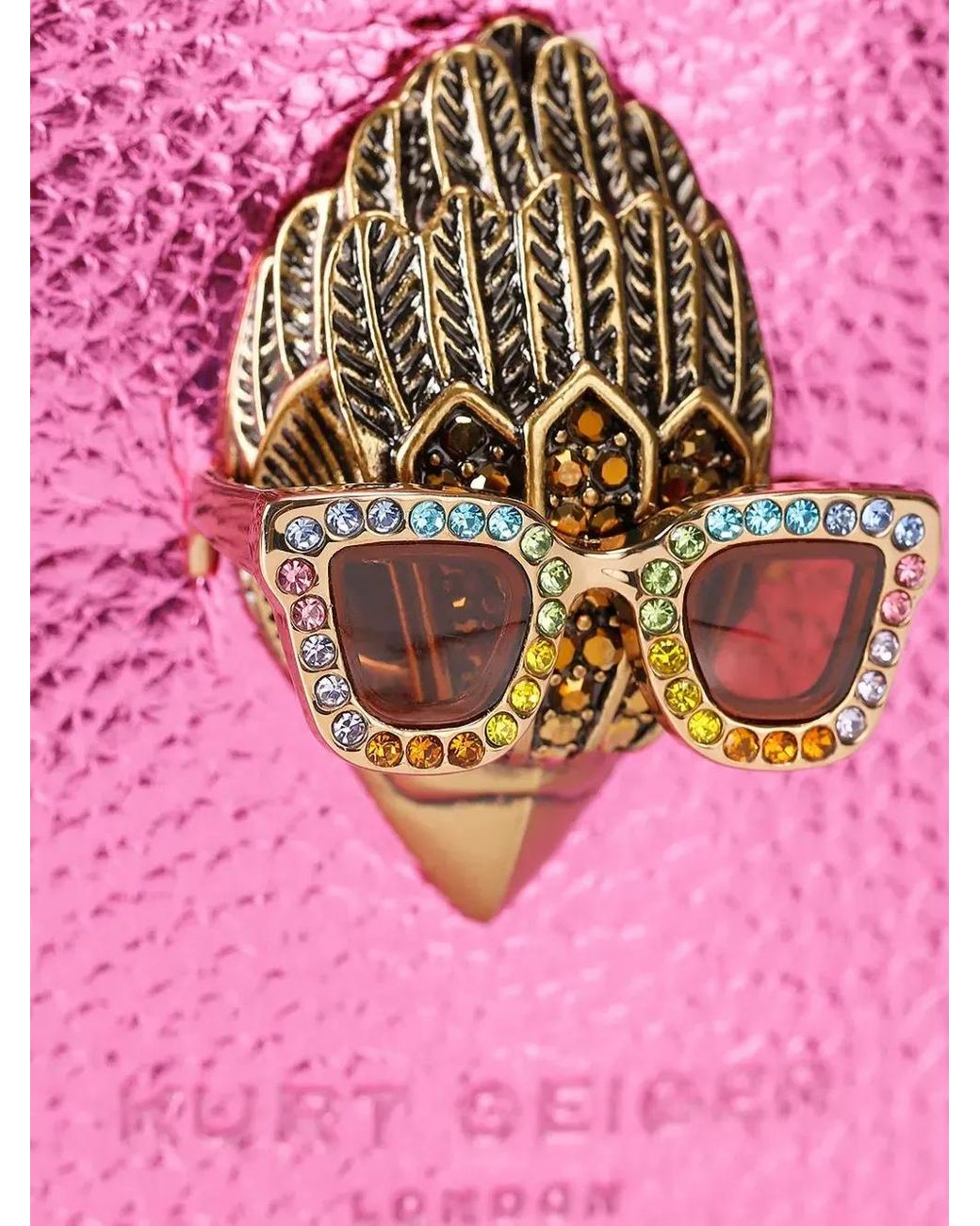 Kurt Geiger Pink Lanière Sun À Motif Aigle
