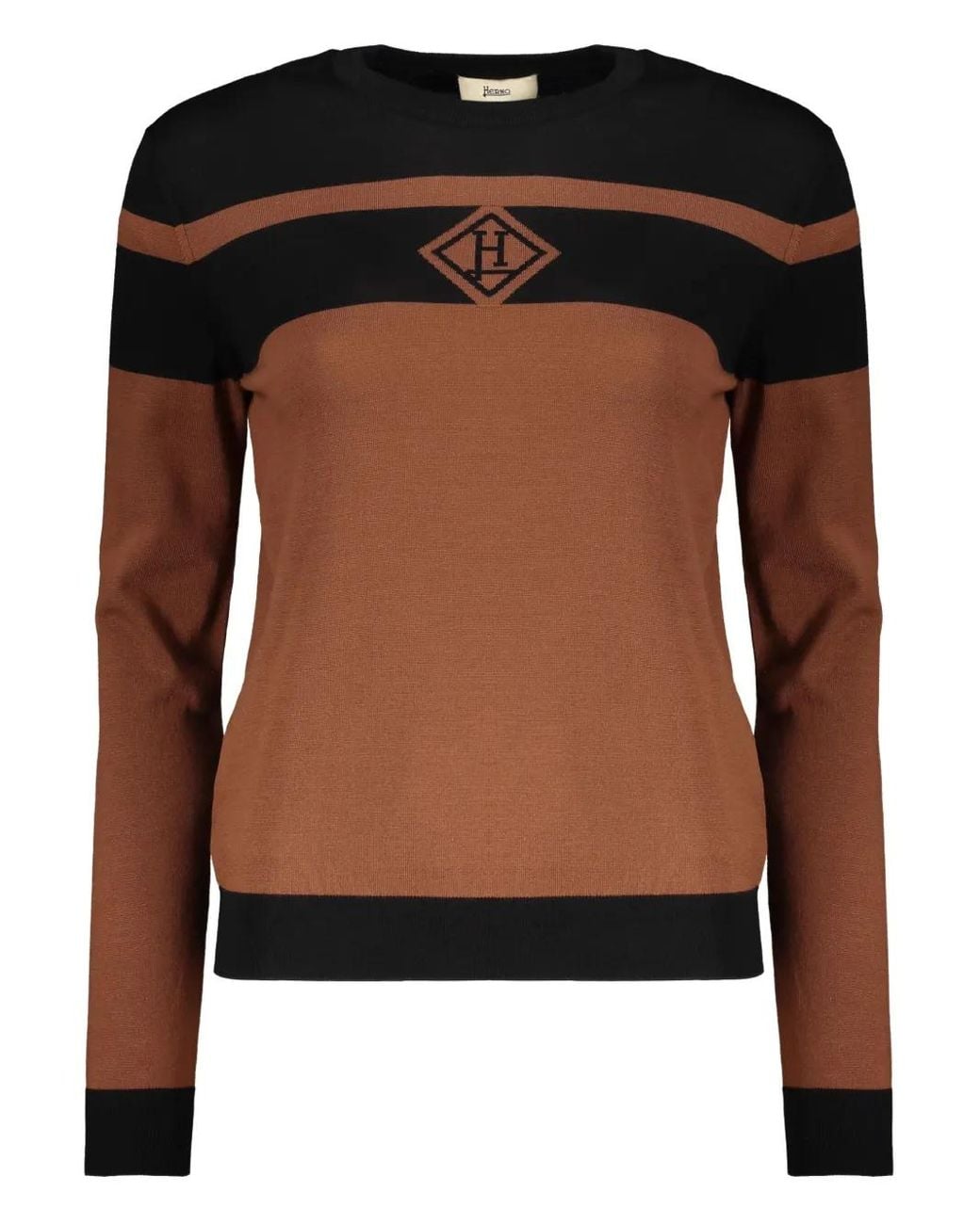 Herno Black Modern Striped And Sweater