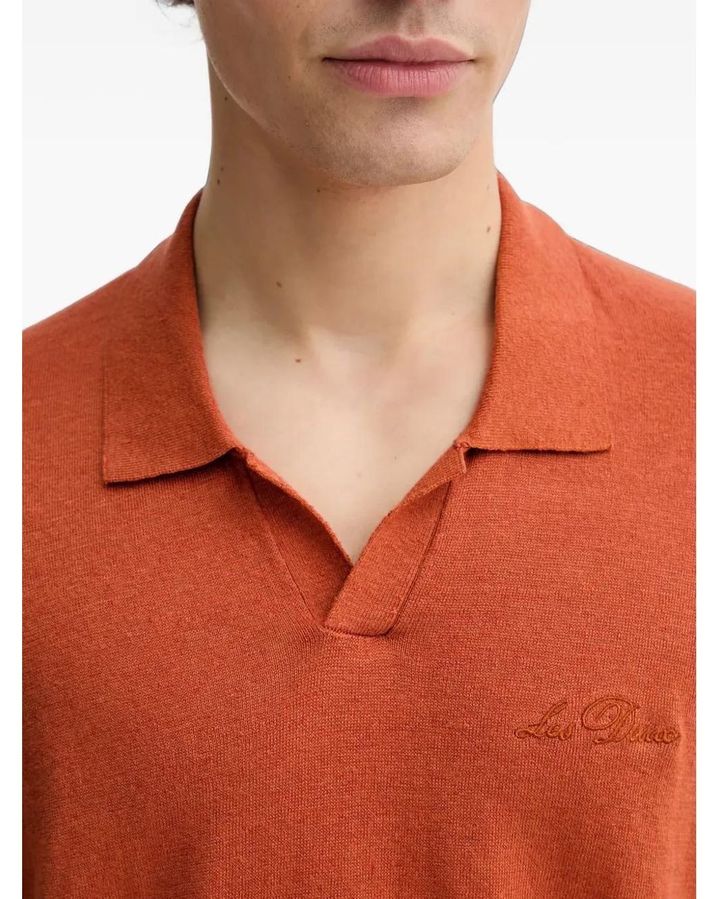 Les Deux Red Embroidery-Logo T-Shirt for men