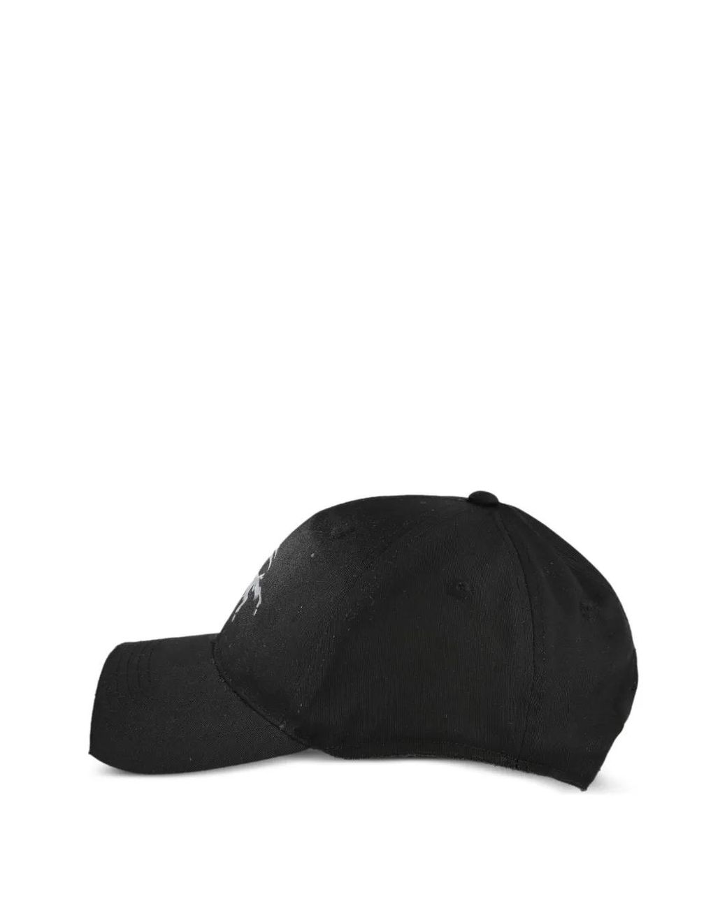 PROTOTYPES Black Sprayed-Effect Distressed-Finish Cap for men