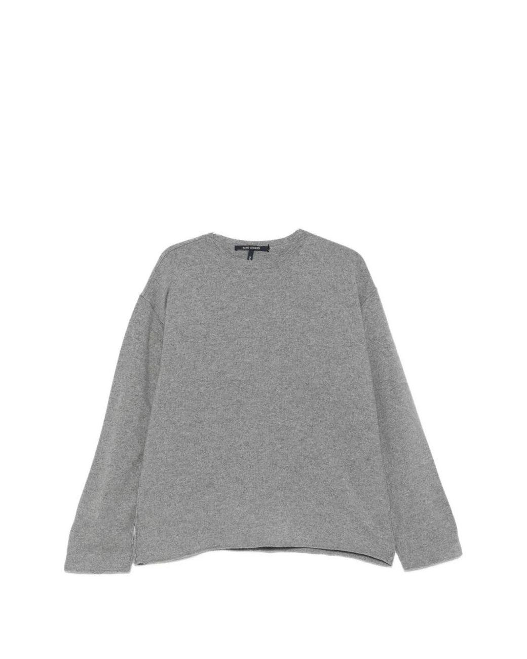 Sofie D'Hoore Gray Crew-Neck Drop-Shoulder Sweater