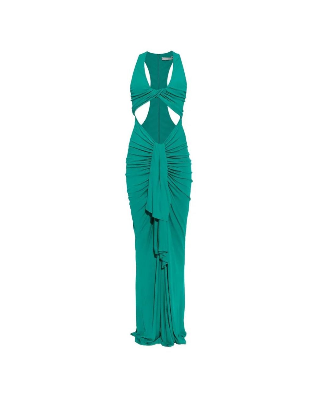 Christopher Esber Green Vivenda Maxi Draped Cutout Dress