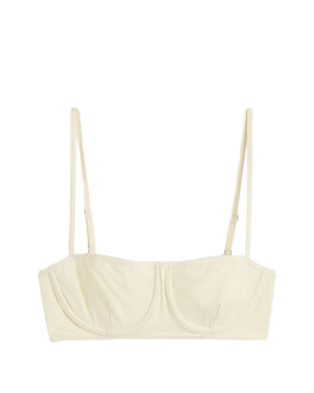 Totême White Balconette Bikini Top Ecru