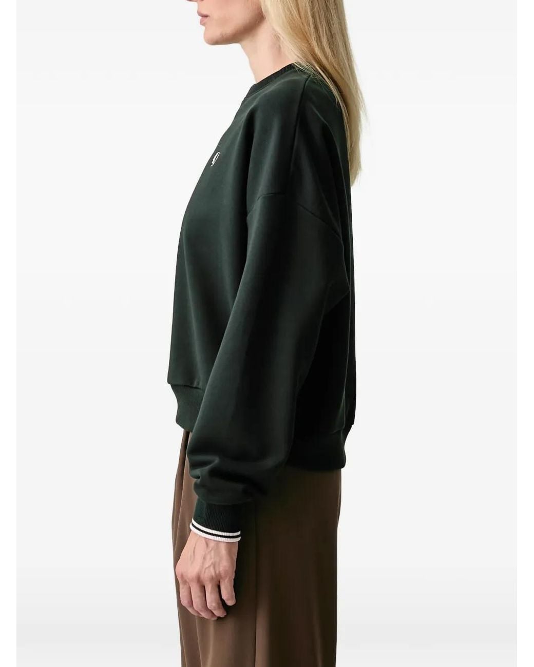 Fred Perry Black Logo-Embroidered Sweatshirt