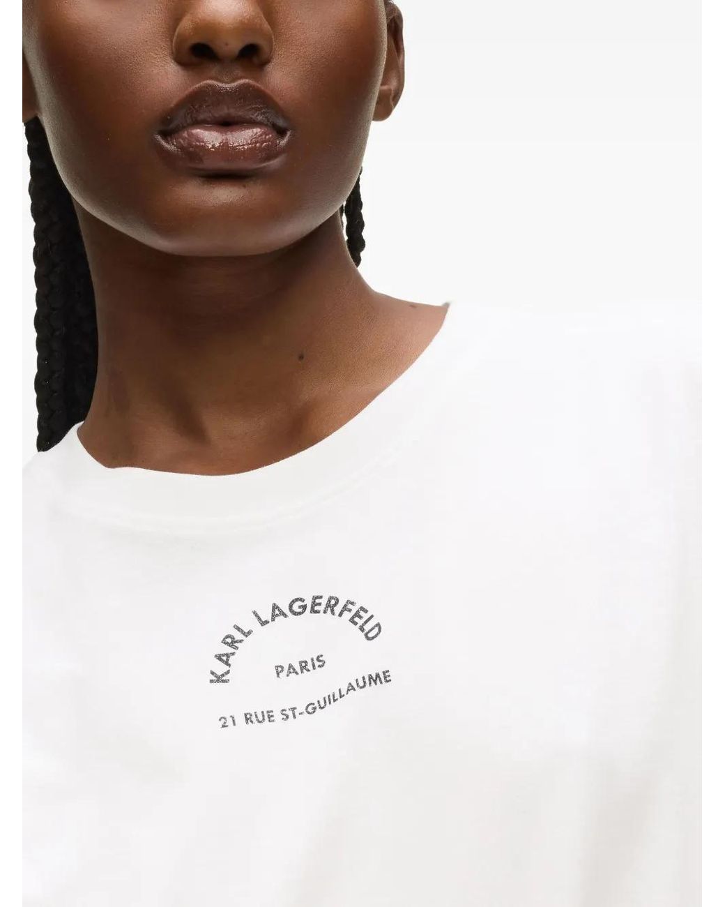 Karl Lagerfeld White Rue St-Guillaume Relaxed T-Shirt