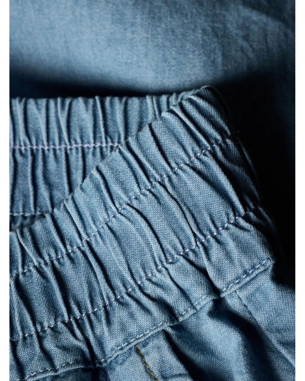 Paul Smith Blue Chambray Wide-Leg Cropped Trousers