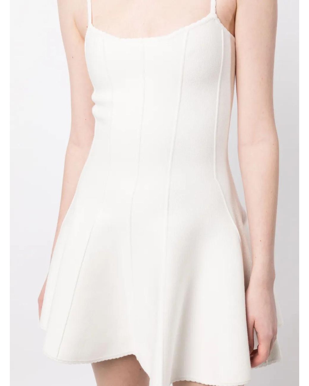Fleur du Mal White Flared Corset Dress