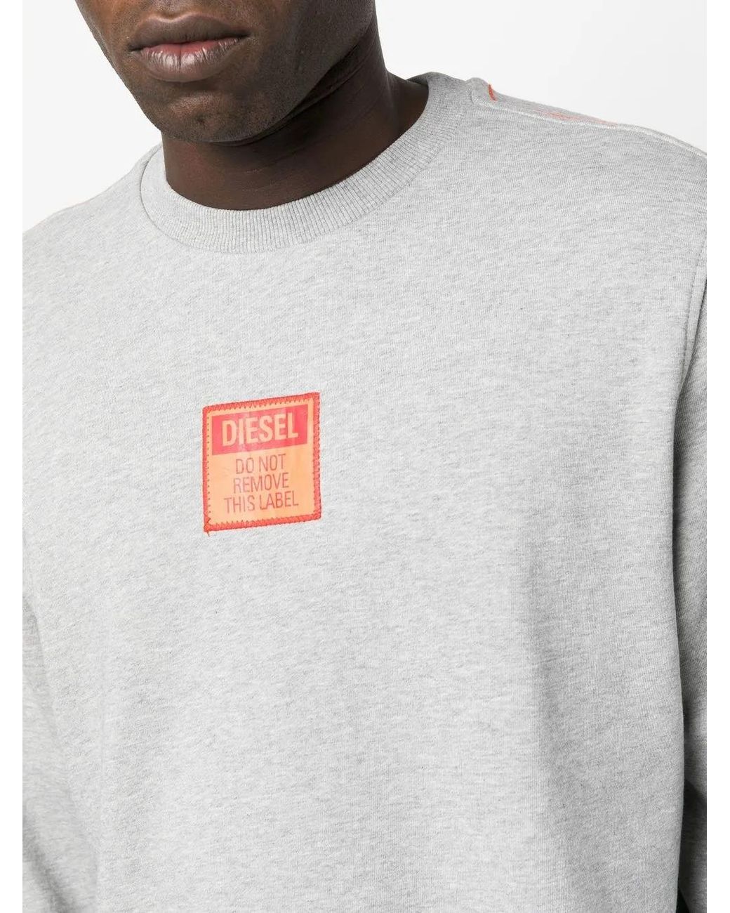 DIESEL White S-Ginn-E2 Logo-Appliqué Sweatshirt for men
