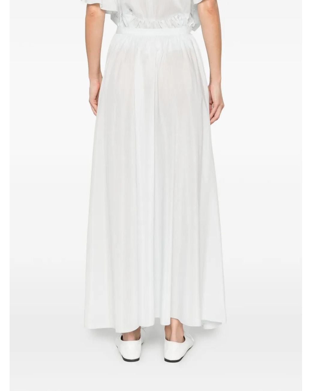 Susanne Bommer White A-Line Midi Skirt
