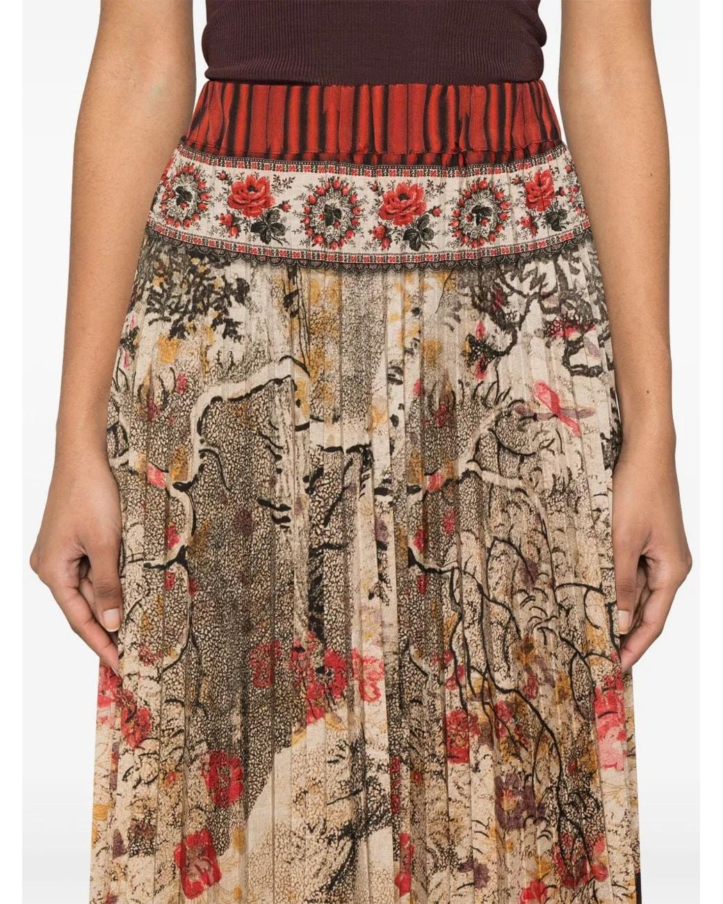 Pierre Louis Mascia Brown Ceto Pleated Skirt