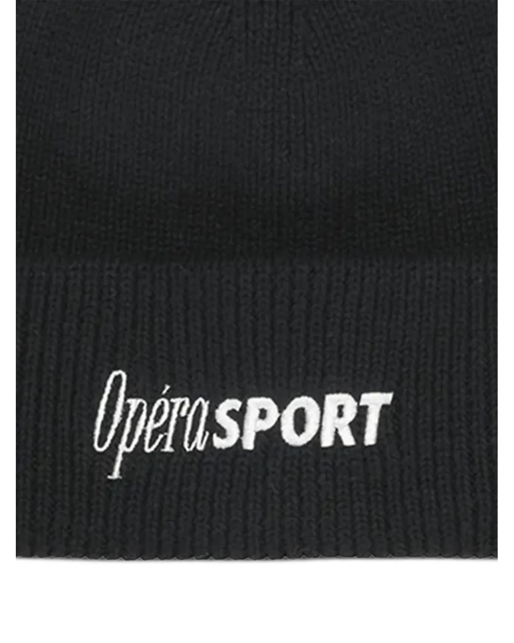 OperaSPORT Black Andrè Embroidered-Logo Beanie