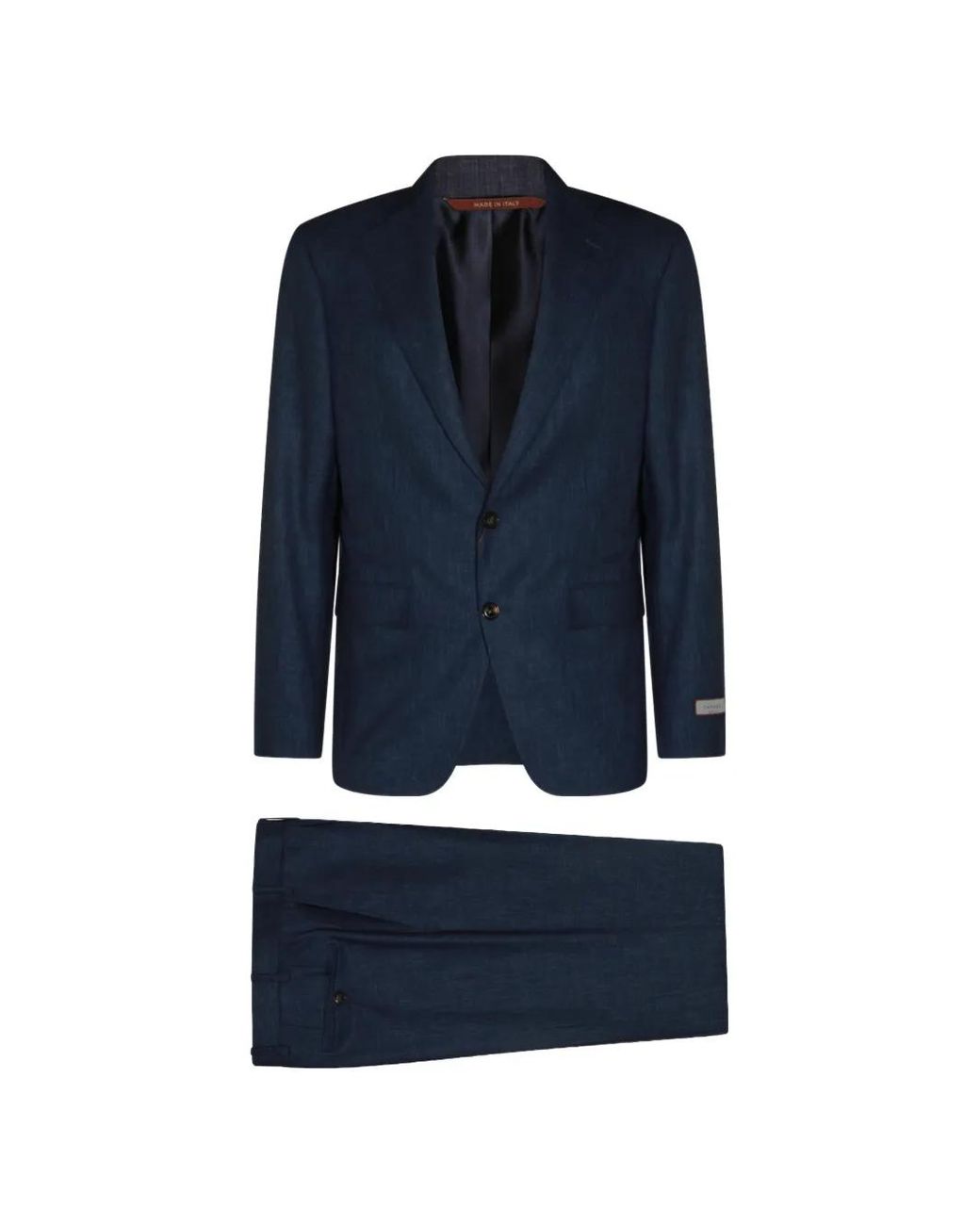Canali Blue Single-Breasted Wool Suit for men