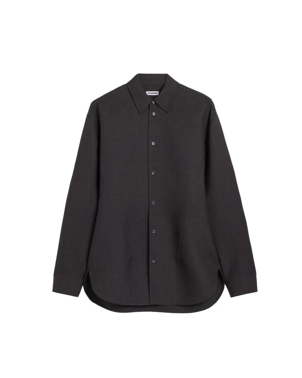 Jil Sander Black Wool Twill Shirt for men