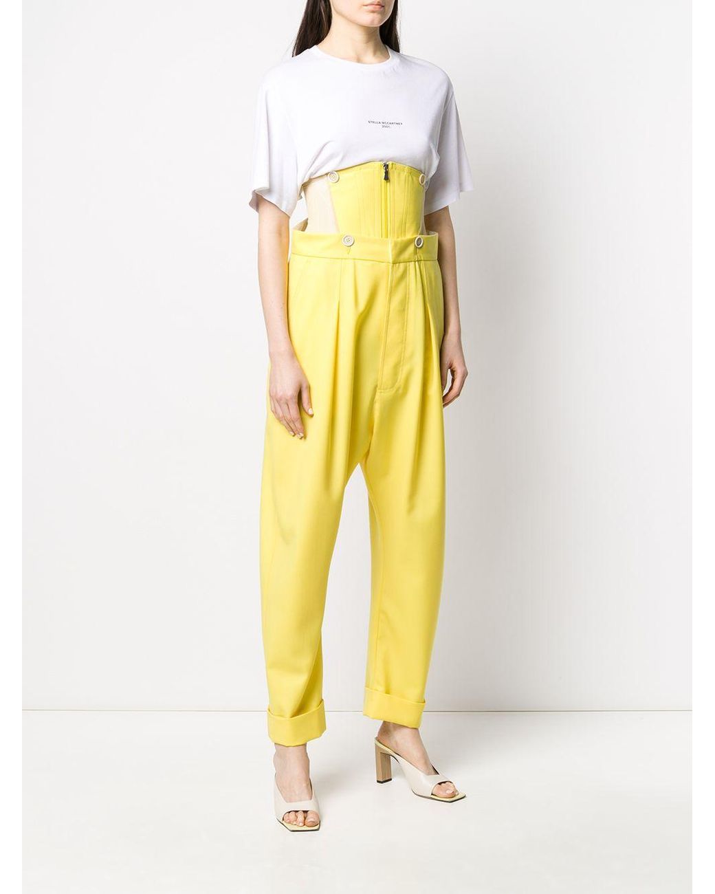 Vivienne Westwood Corset Straight-leg Trousers in Yellow | Lyst