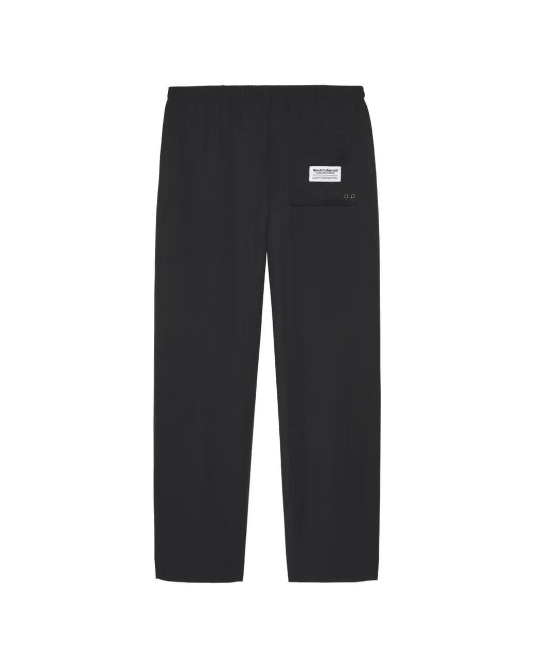 New Amsterdam Black Drawstring Straight-Leg Trousers for men