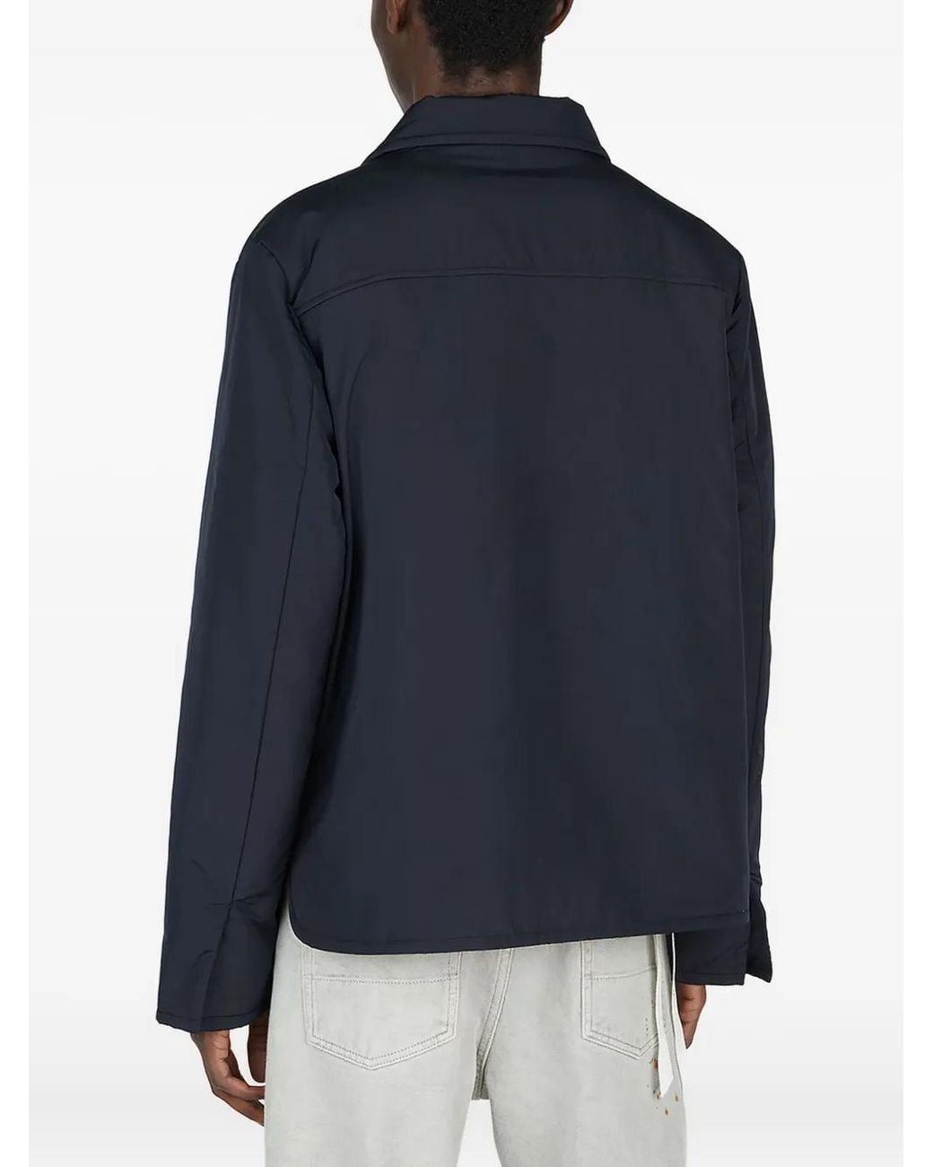 Diomene Blue Button-Fastening Padded Jacket for men