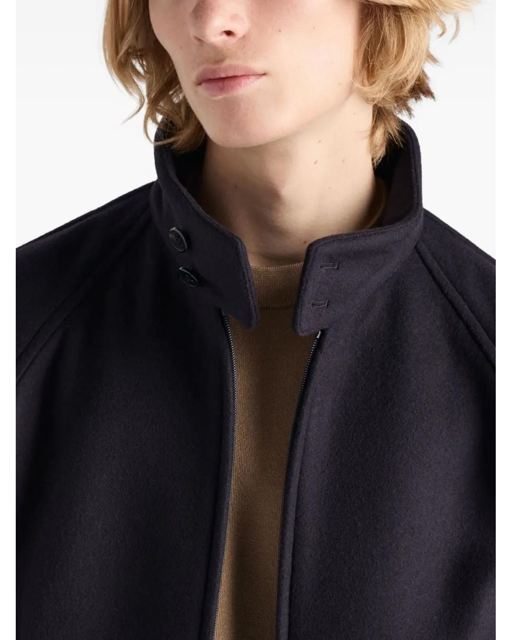 Prada Blue Wool-Cashmere Jacket for men