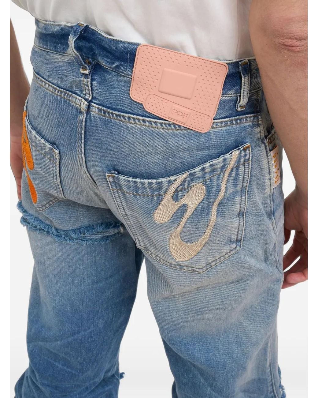 PDF Blue Rich Kid Distressed Jeans for men