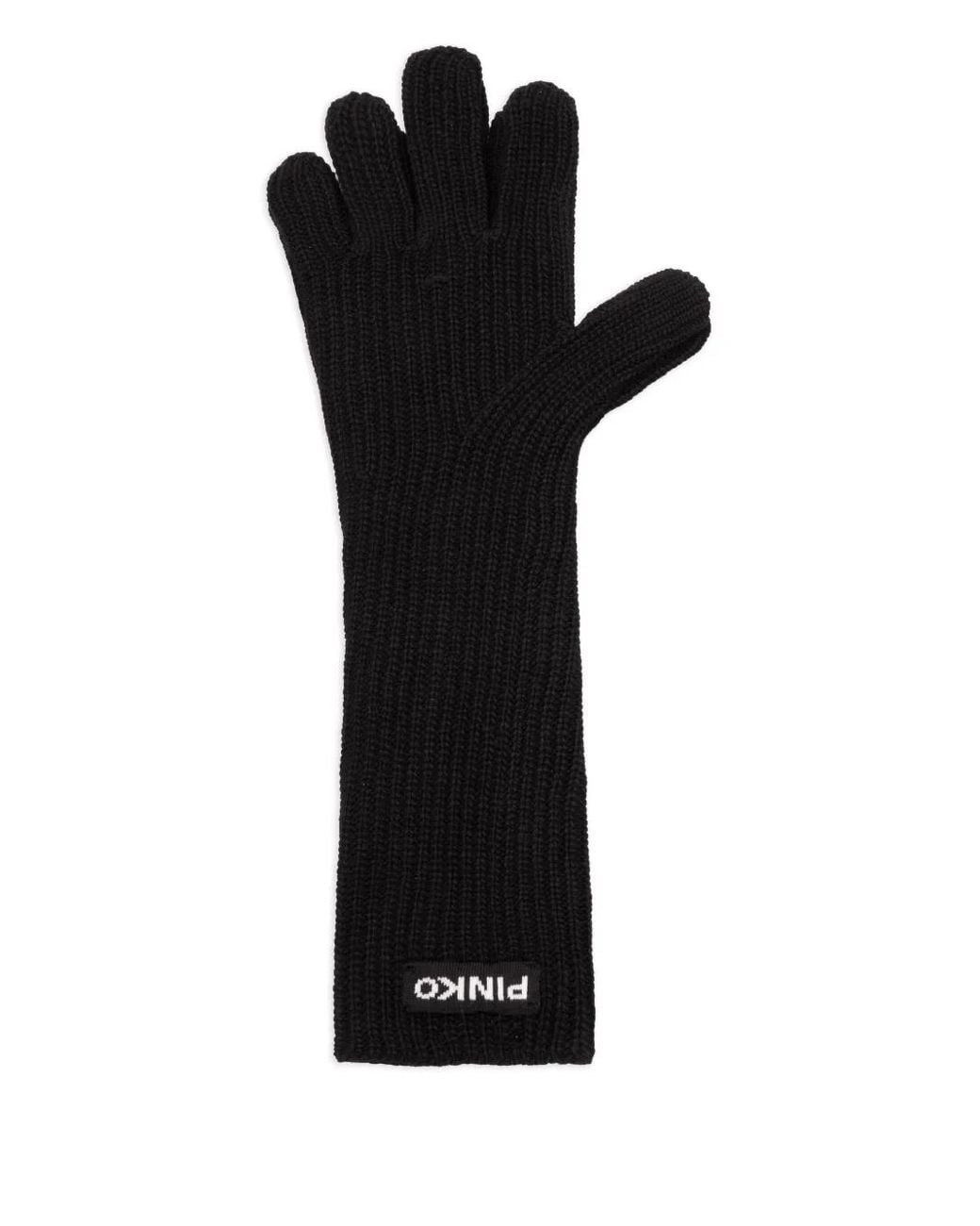 Pinko Black Long Wool And Cashmere-Blend Gloves