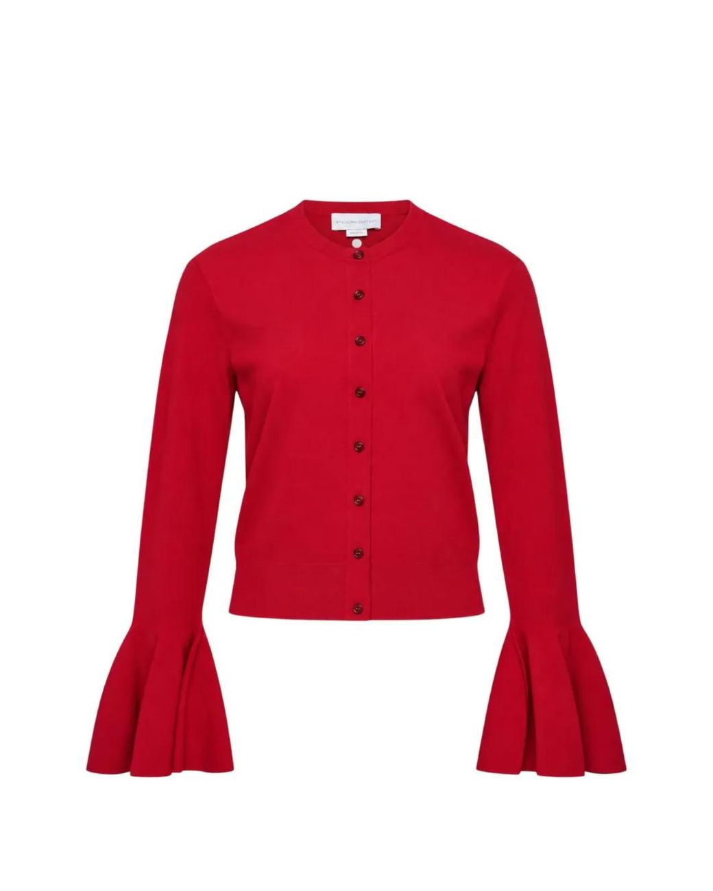 Stella McCartney Red Compact Knit Bell-Sleeve Cardigan