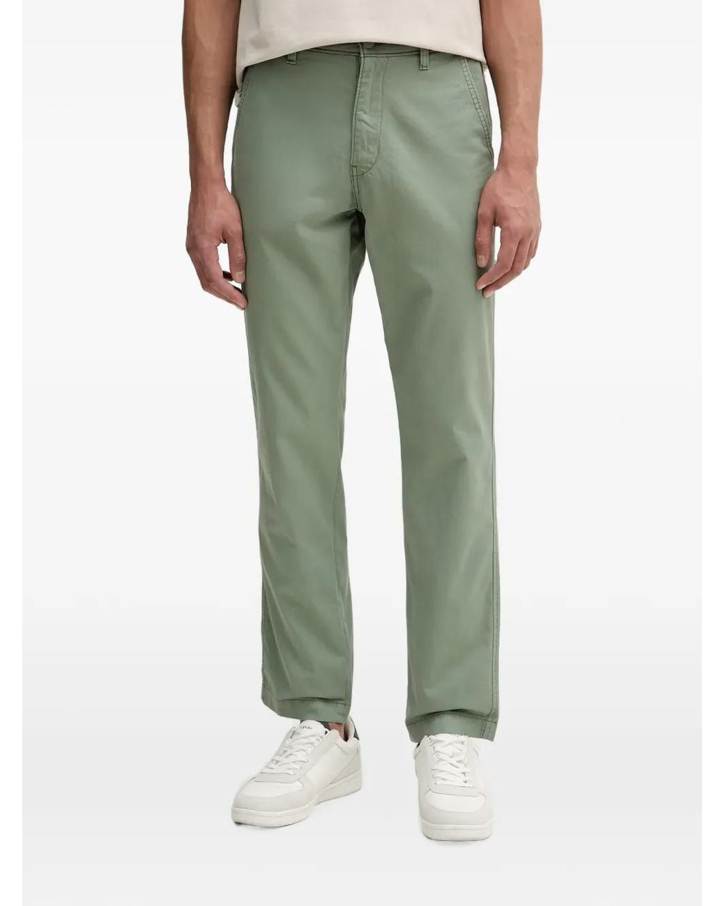Levi's Green Xx Logo-Patch Straight-Leg Trousers for men
