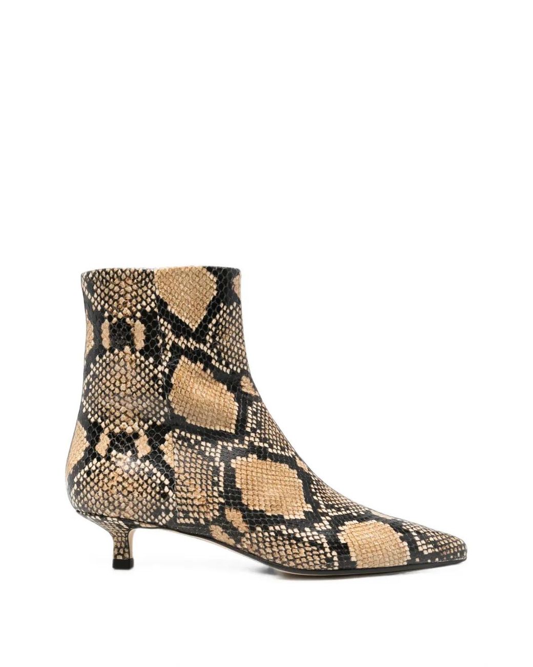 Aeyde Natural Sofie Snake Print Calf Leather Hazelnut