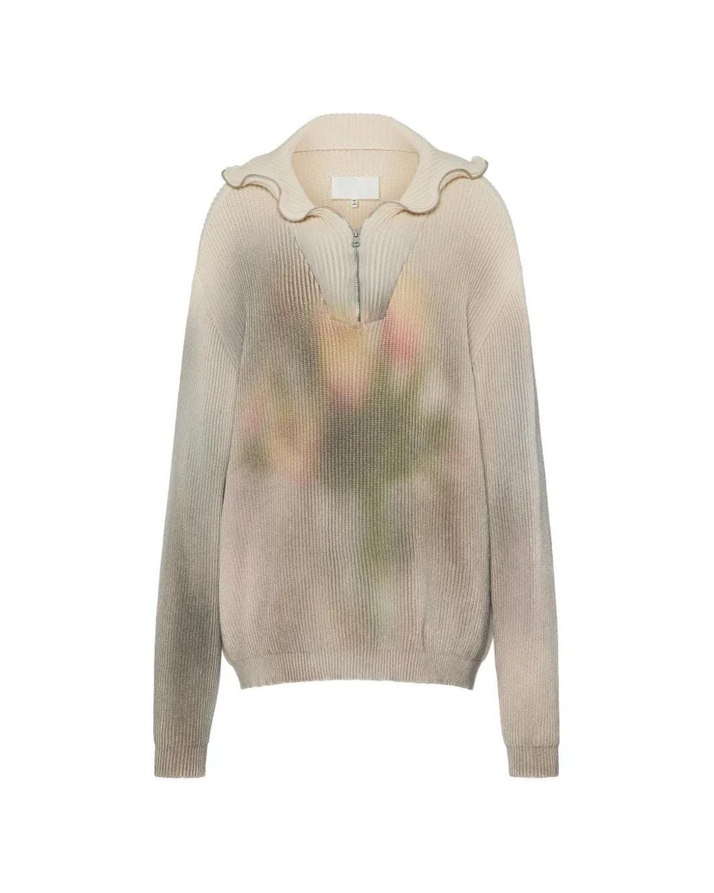 Maison Margiela Natural Zip Knit Pullover