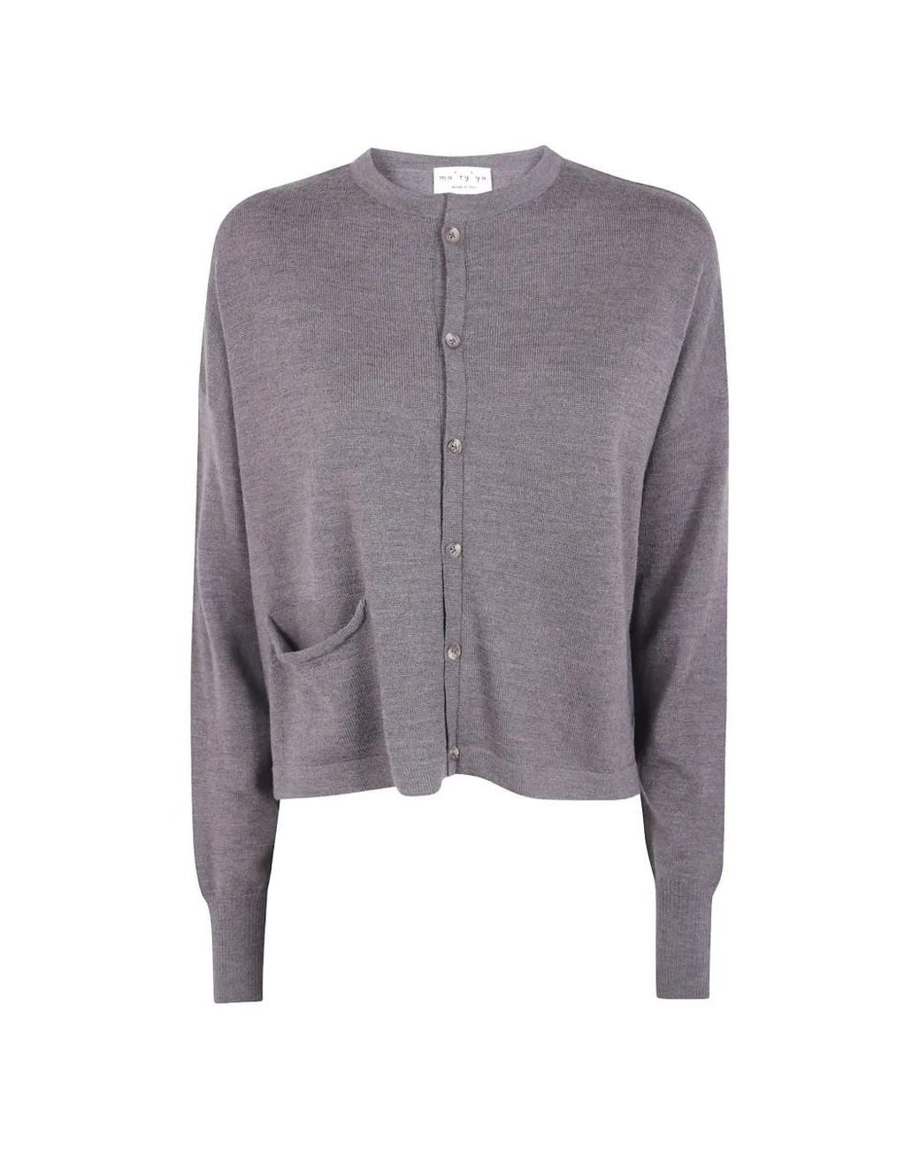 Ma'ry'ya Gray Patch-Pocket Cardigan
