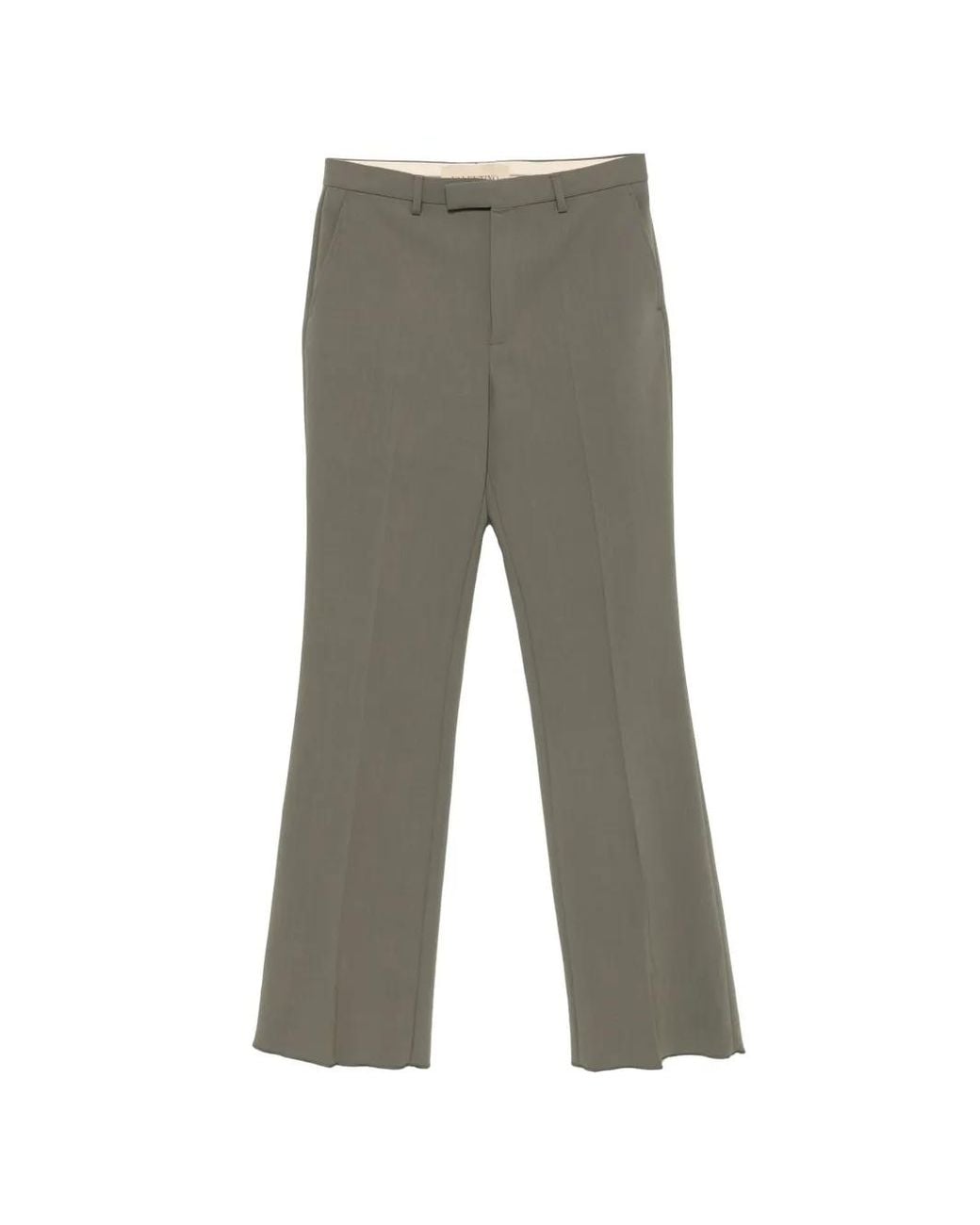 Valentino Garavani Gray Pressed-Crease Tailored Trousers for men