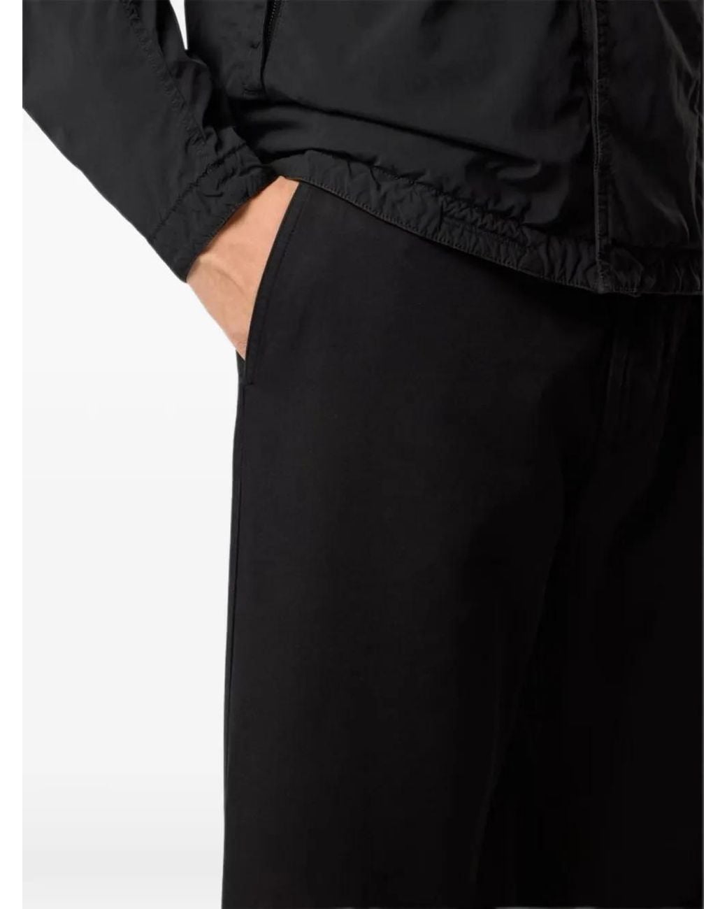 Stone Island Black 3100001 Dense Cotton-Tc Trousers for men