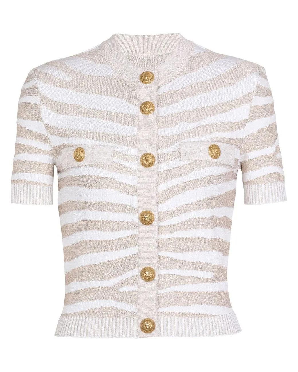 Balmain White Short-sleeved Cardigan