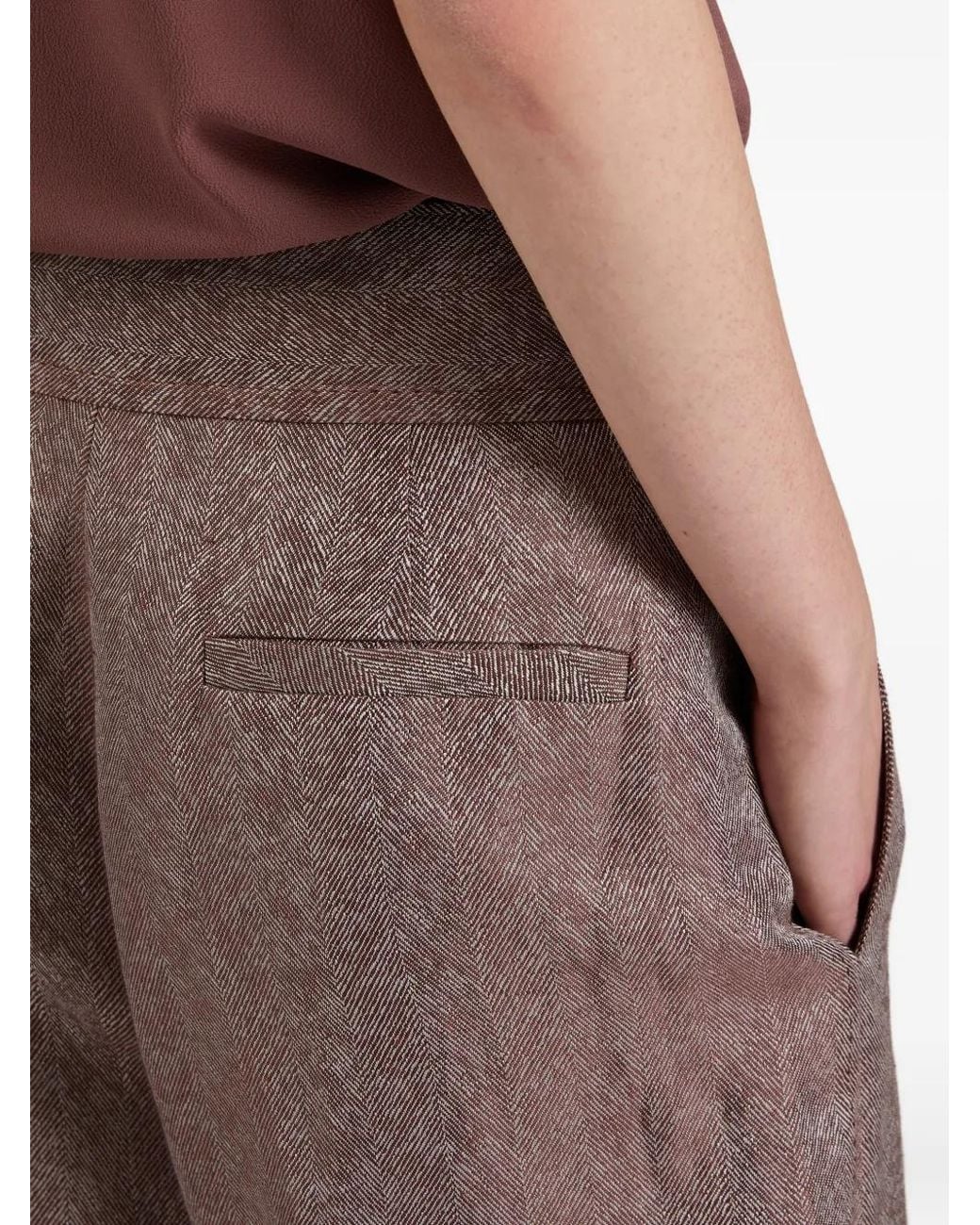 Slowear Brown Pantalon À Coupe Classique Et À Chevrons