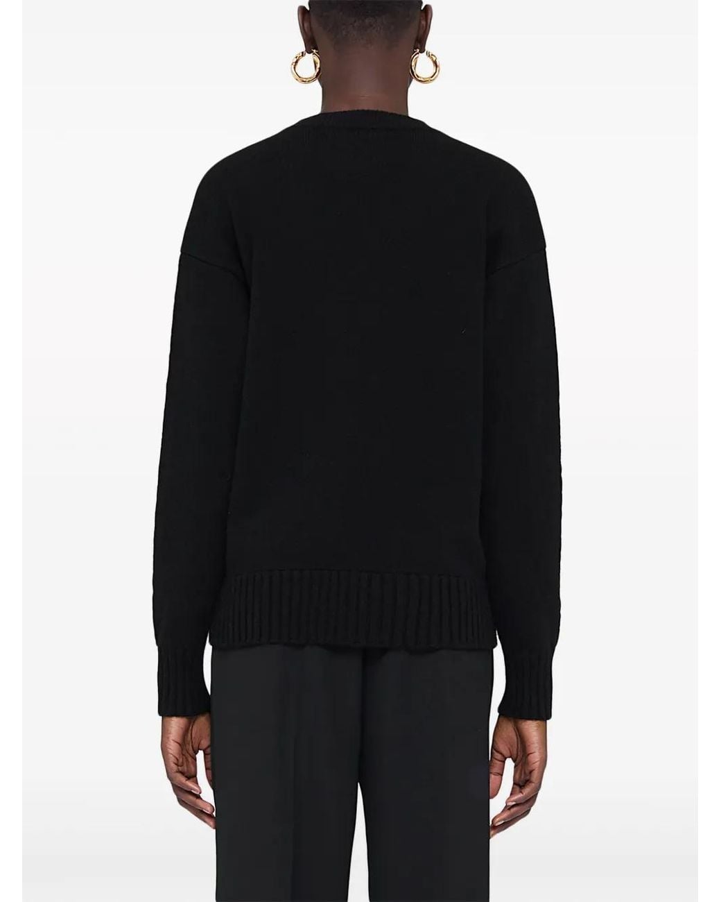 Jil Sander Black Crew-Neck Cashmere Jumper