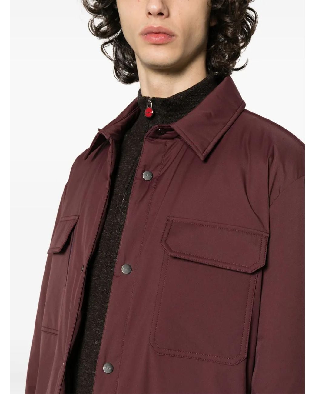 Kiton Purple Long-Sleeve Shirt Jacket for men