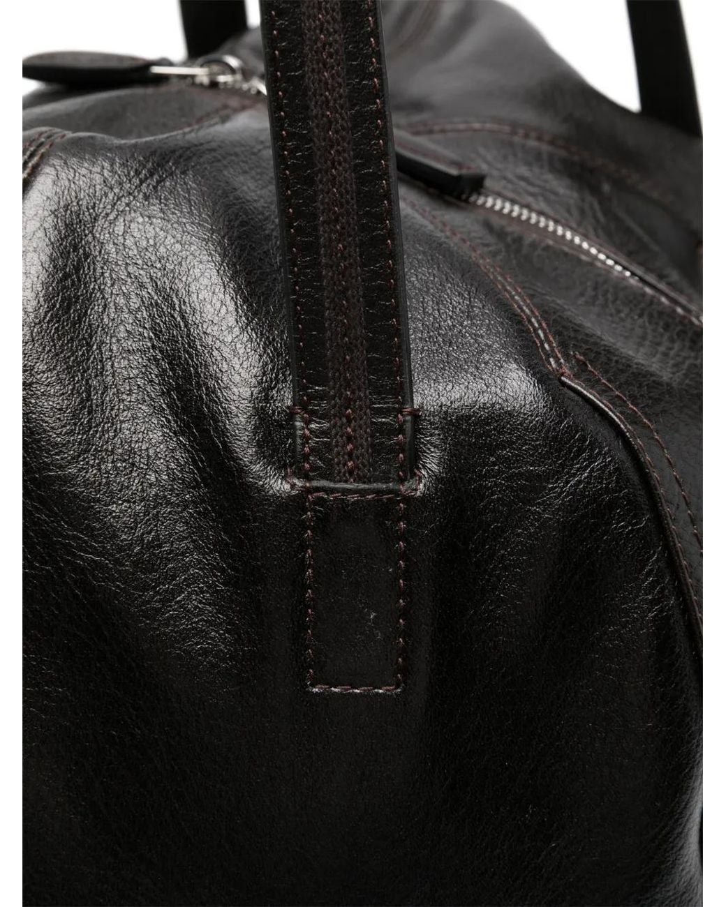 Lemaire Black Helmet Leather Hobo Bag