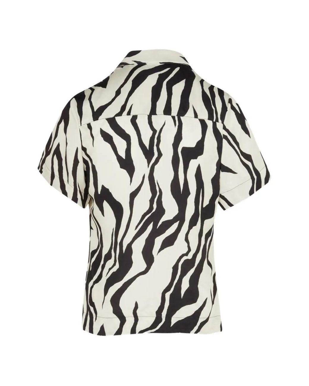 Maison Rabih Kayrouz White Zebra-Print Polo Shirt