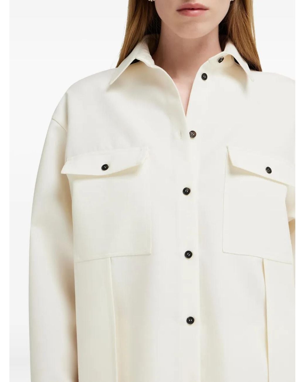 Ferragamo White Chest-Pocket Button-Fastening Shirt