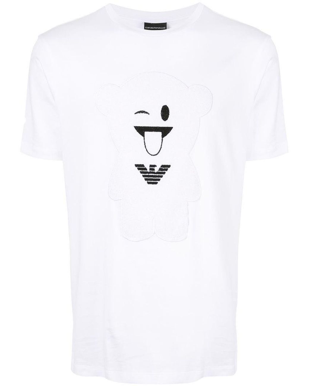 Emporio Armani Teddy Bear Patch T-shirt in White for Men | Lyst Canada