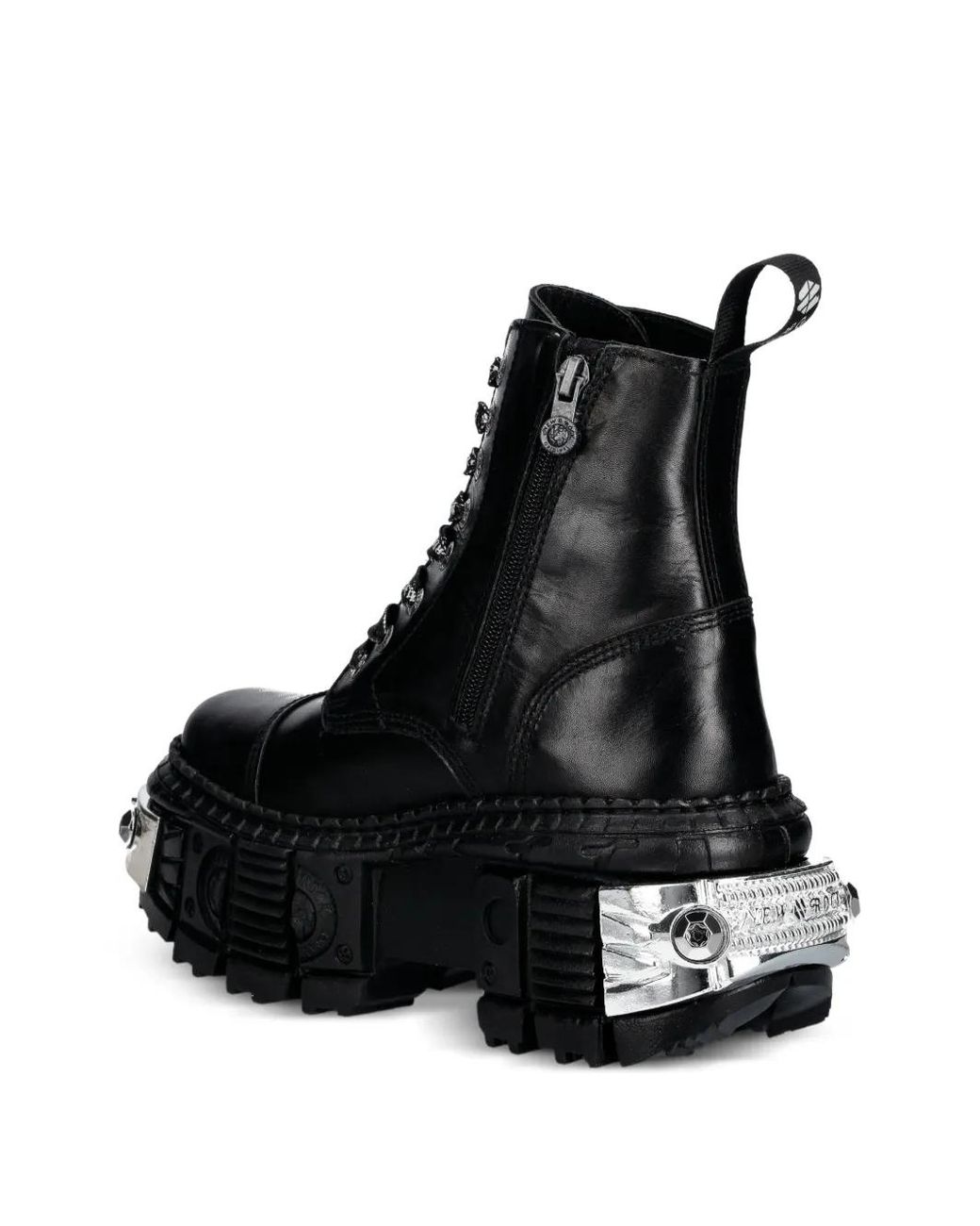 Botas M-Wall083C-S4 Con Plataforma Y Cordones New Rock de color Black