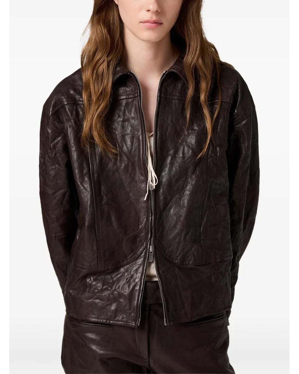 Miu Miu Black Leather Blouson Jacket