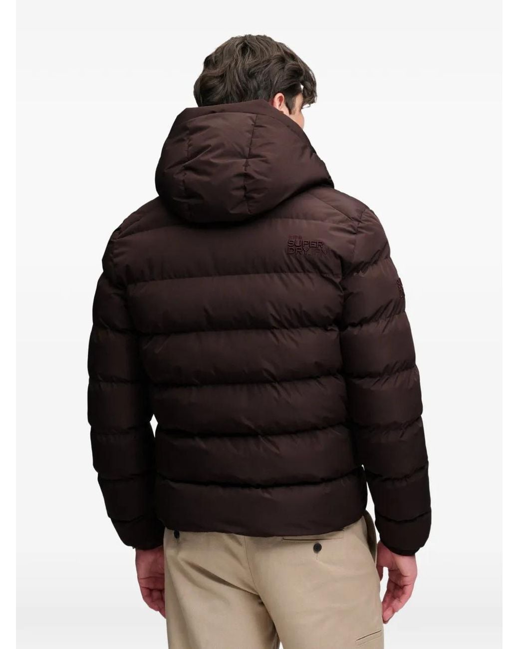 Superdry Black Hooded Puffer Jacket for men