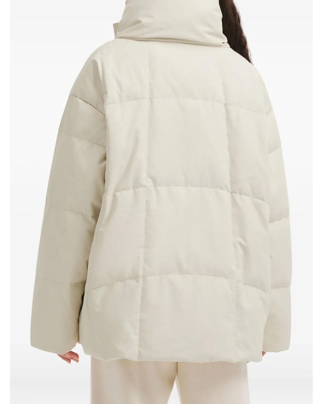 B+ AB White Quilted Funnel-Neck Jacket