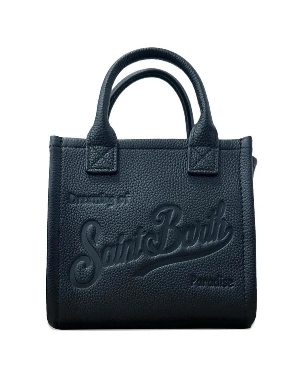 Mc2 Saint Barth Blue Pebbled Leather Vanity Mini Bag