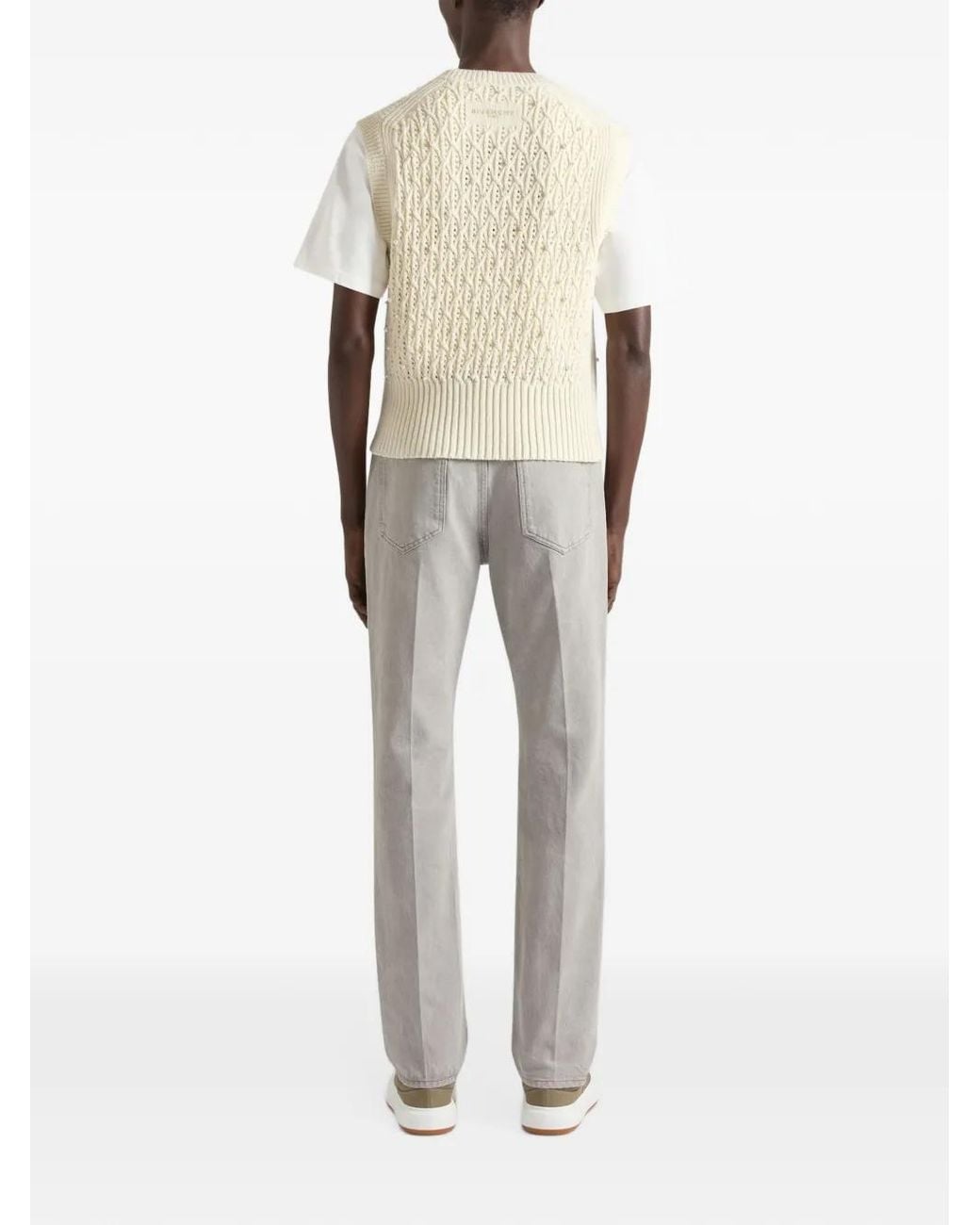 Givenchy Gray Straight Fit Jeans With Folded Effect for men