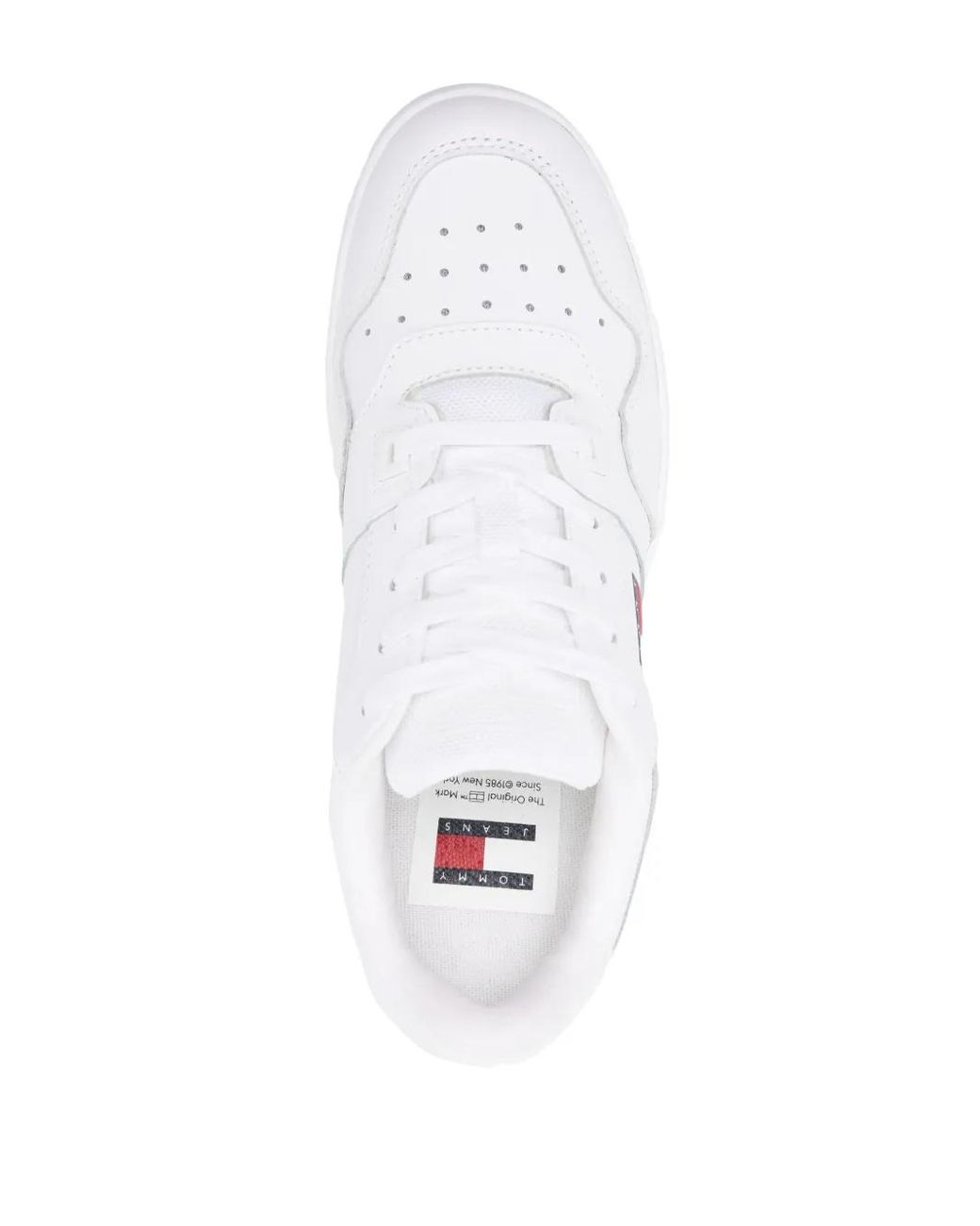 Tommy Hilfiger White Retro Basket Leather Sneakers
